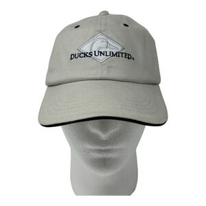 Ducks Unlimited Vintage Hat Gray Strapback Metal Buckle Back Dorfman Pacific